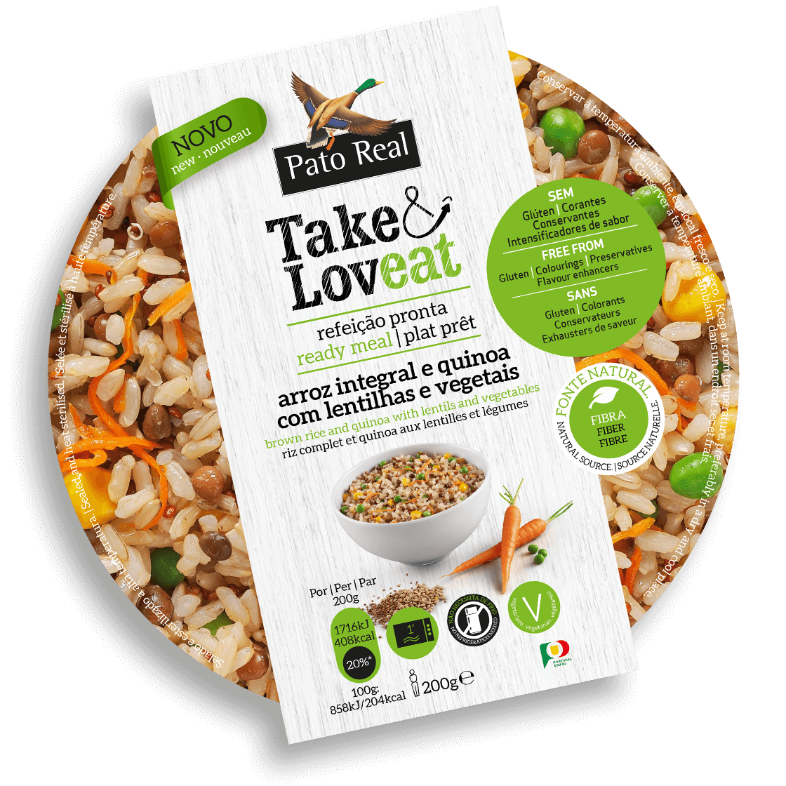 Arroz Integral e Quinoa com Lentilhas e Vegetais