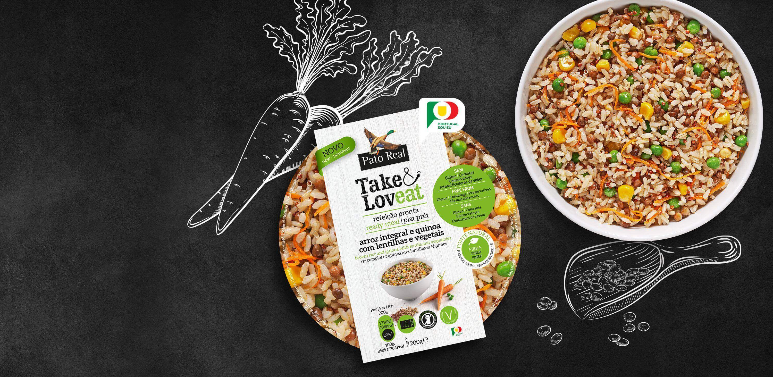 Arroz Integral e Quinoa com Lentilhas e Vegetais