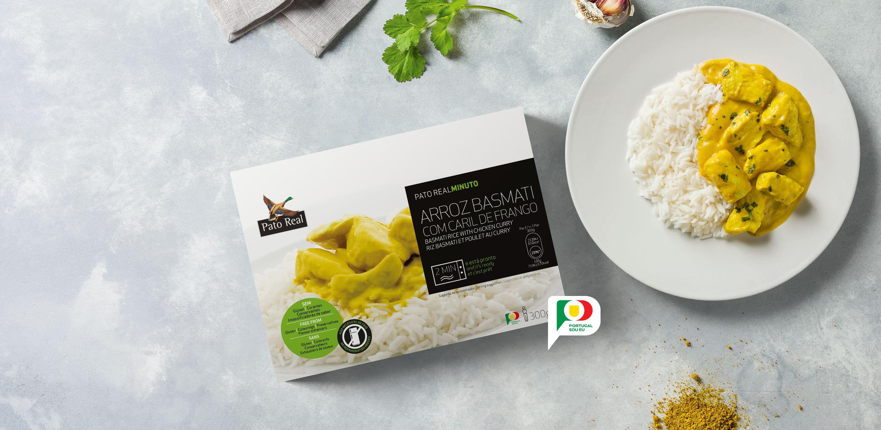 Arroz Basmati com Caril de Frango Pronto a Comer