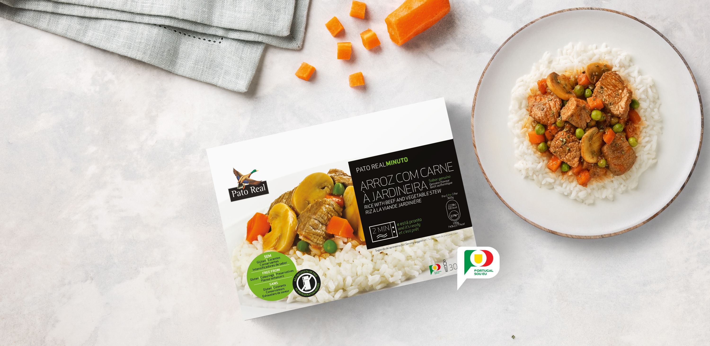 Arroz com Carne à Jardineira Pronto a Comer 