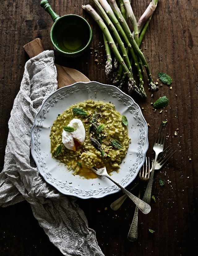 Risotto de Espargos e Hortelã