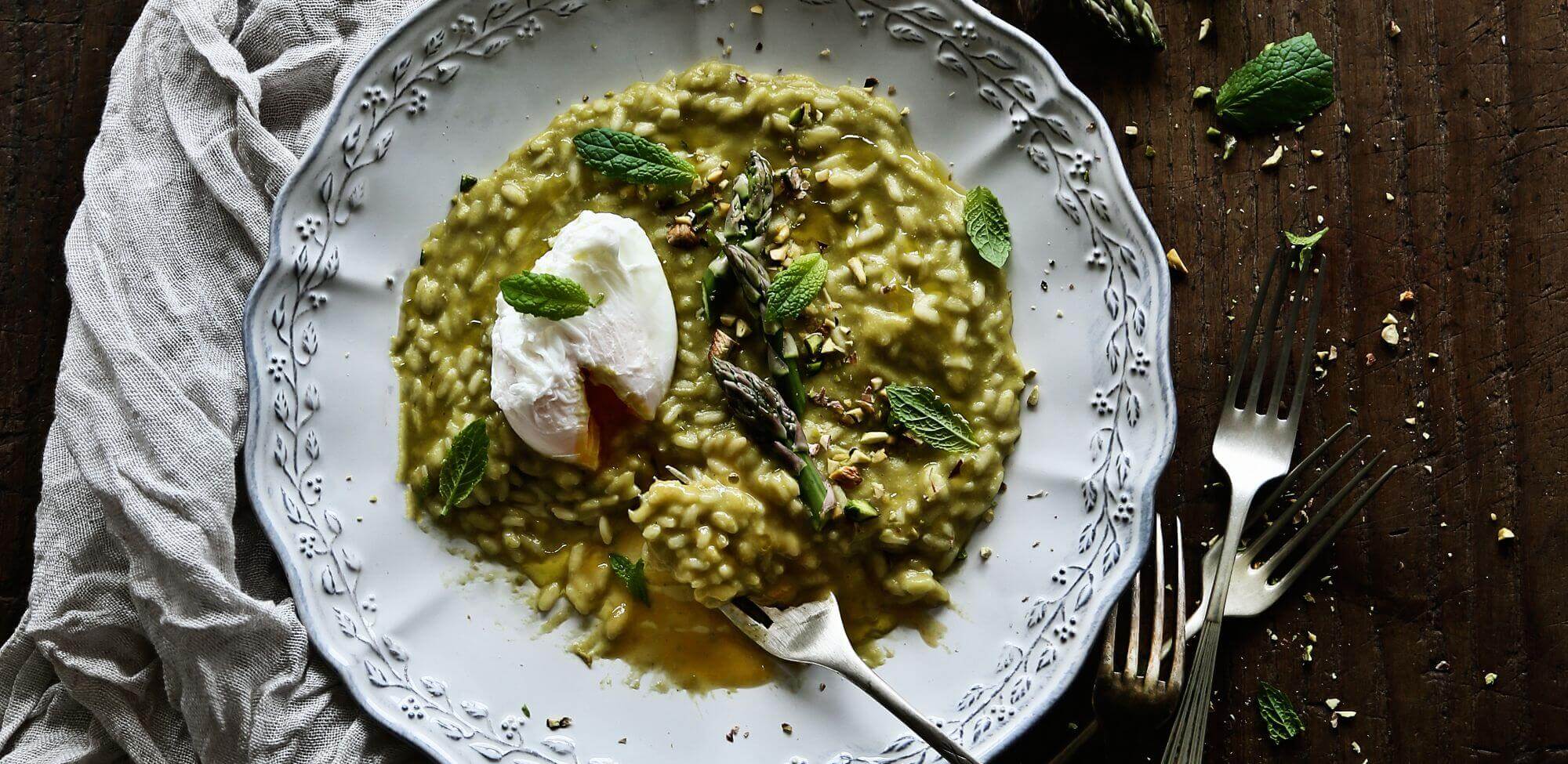 Risotto de Espargos e Hortelã