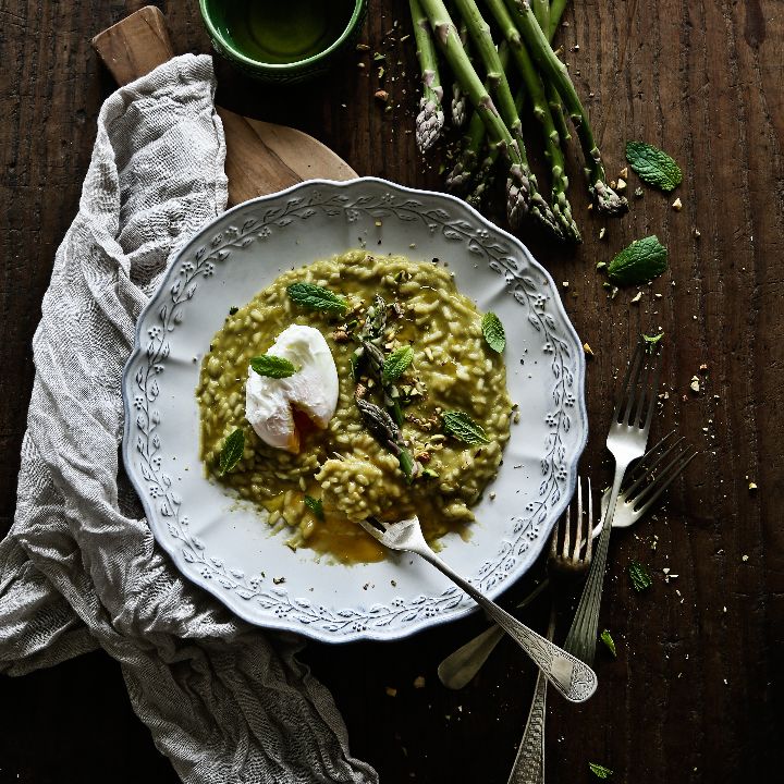 Risotto de Espargos e Hortelã