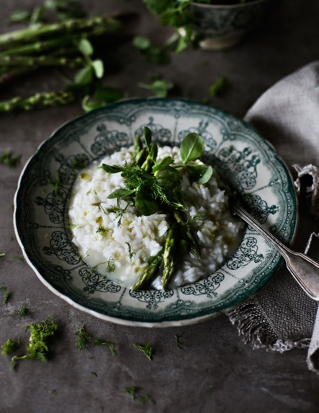 Risotto de Funcho com Espargos e Ervilha