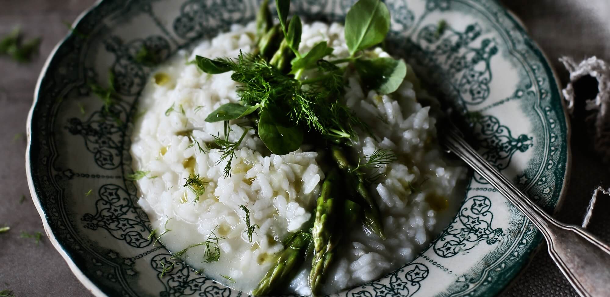 Risotto de Funcho com Espargos e Ervilha