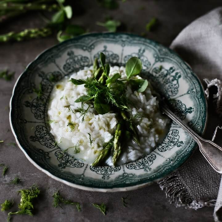 Risotto de Funcho com Espargos e Ervilha