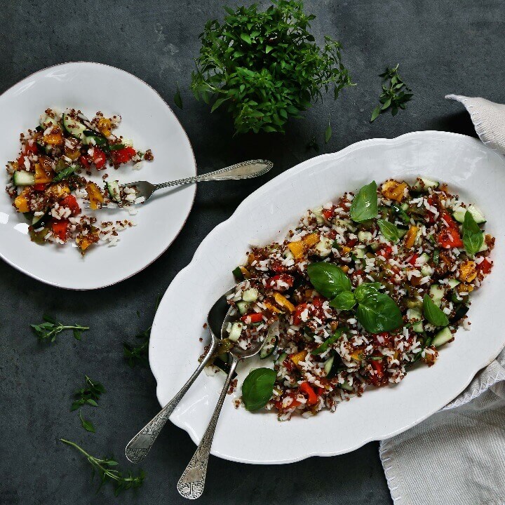 Salada de Arroz, Quinoa Real e Vegetais