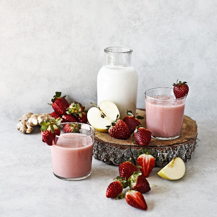 Smoothie de Morango, Maçã e Gengibre